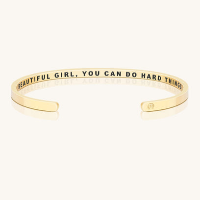 Beautiful Girl You Can Do Hard Things - Within Hidden Message Inspirational Mantra Bracelet - MantraBand